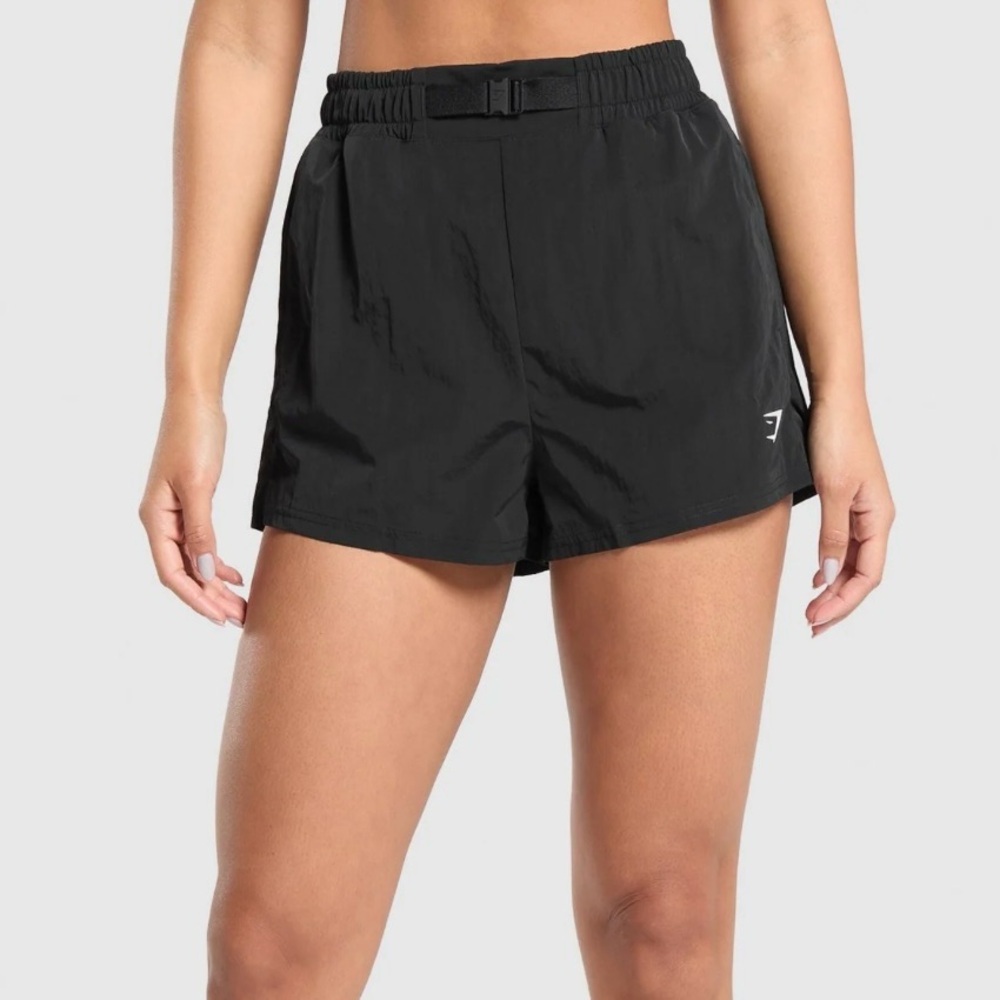 NWT GYMSHARK BUCKLE WAISTED SHORTS IN BLACK